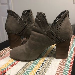 Taupe V-cut booties